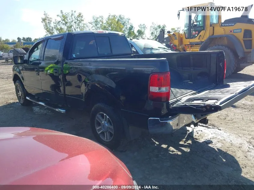 2007 Ford F-150 Fx4/Lariat/Xlt VIN: 1FTPW14V07FA19678 Lot: 40286400