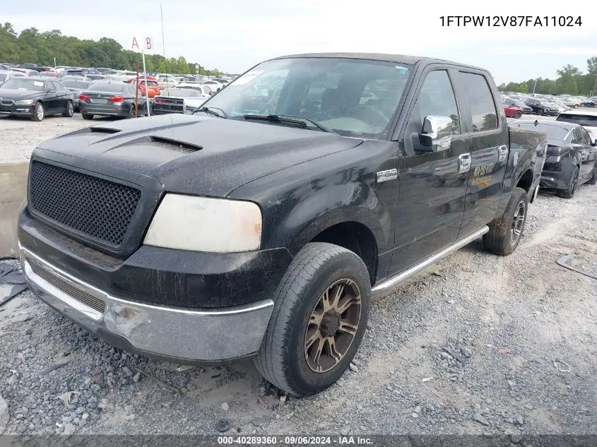 2007 Ford F-150 Lariat/Xlt VIN: 1FTPW12V87FA11024 Lot: 40289360