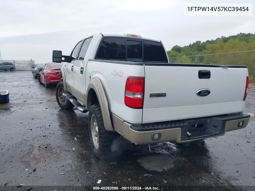 2007 Ford F-150 Fx4/Lariat/Xlt VIN: 1FTPW14V57KC39454 Lot: 40292098