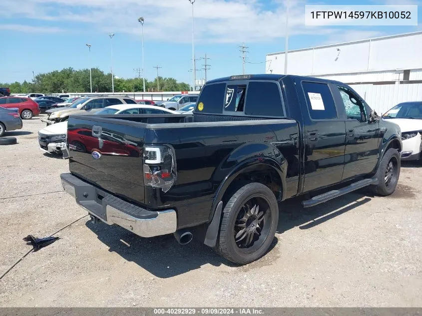 2007 Ford F-150 Fx4/Lariat/Xlt VIN: 1FTPW14597KB10052 Lot: 40292929