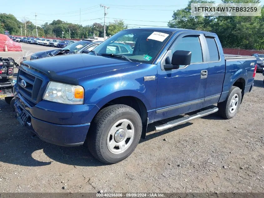 2007 Ford F-150 Fx4/Stx/Xl/Xlt VIN: 1FTRX14W17FB83259 Lot: 40296806