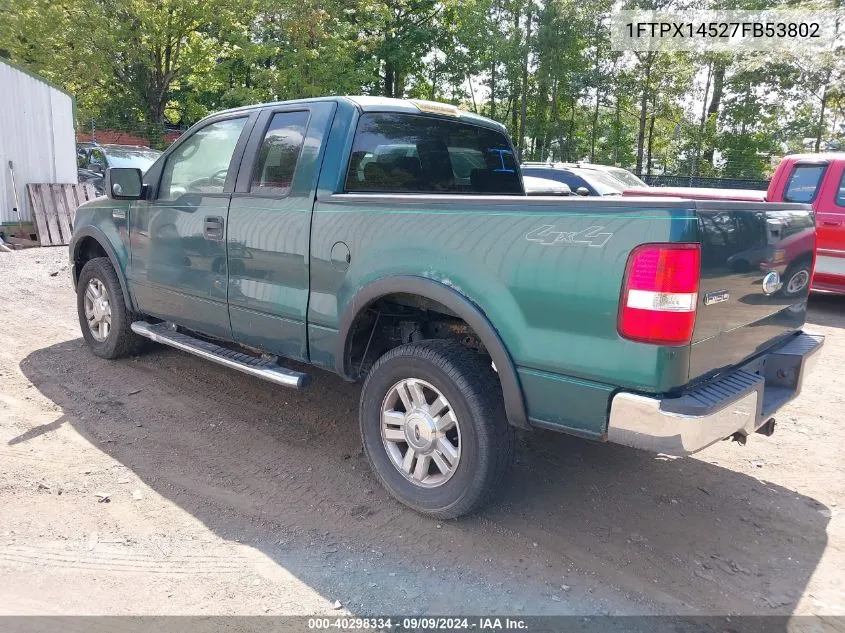 2007 Ford F-150 Fx4/Lariat/Xl/Xlt VIN: 1FTPX14527FB53802 Lot: 40298334