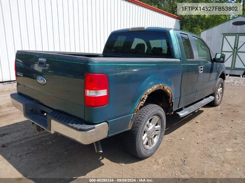 2007 Ford F-150 Fx4/Lariat/Xl/Xlt VIN: 1FTPX14527FB53802 Lot: 40298334