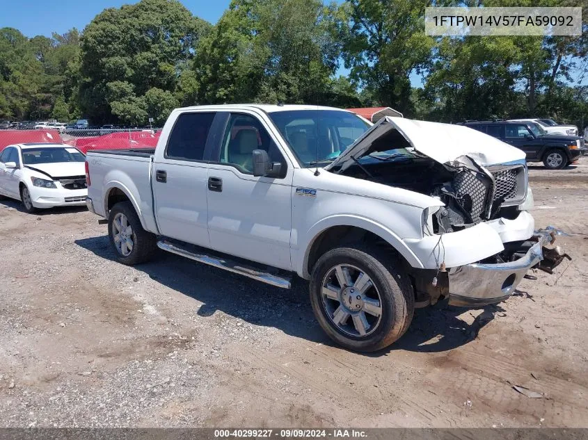 2007 Ford F-150 Fx4/Lariat/Xlt VIN: 1FTPW14V57FA59092 Lot: 40299227