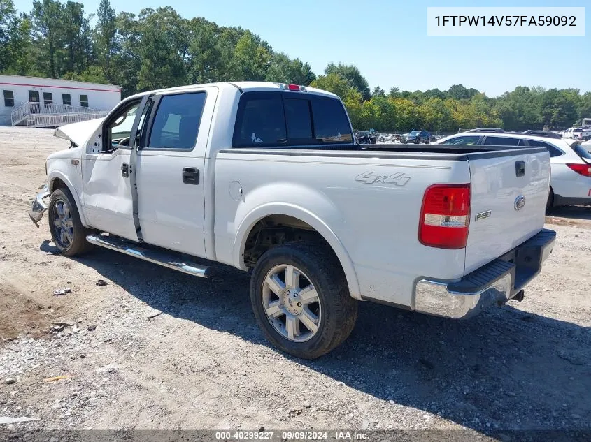 2007 Ford F-150 Fx4/Lariat/Xlt VIN: 1FTPW14V57FA59092 Lot: 40299227