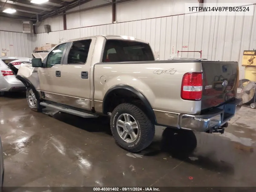 2007 Ford F-150 Fx4/Lariat/Xlt VIN: 1FTPW14V87FB62524 Lot: 40301402