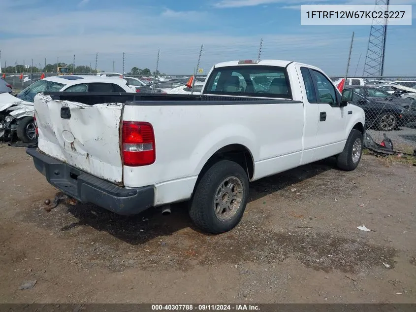 2007 Ford F150 VIN: 1FTRF12W67KC25227 Lot: 40307788