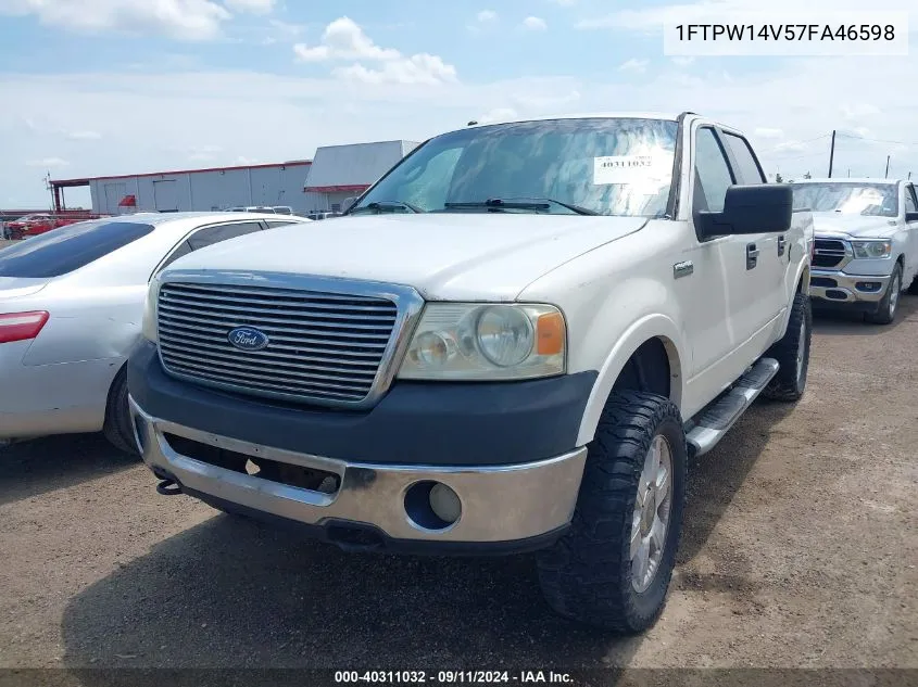 2007 Ford F-150 Fx4/Lariat/Xlt VIN: 1FTPW14V57FA46598 Lot: 40311032