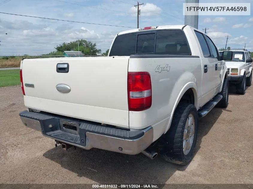 2007 Ford F-150 Fx4/Lariat/Xlt VIN: 1FTPW14V57FA46598 Lot: 40311032