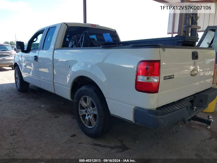 2007 Ford F-150 Lariat/Stx/Xl/Xlt VIN: 1FTPX12V57KD07106 Lot: 40312513