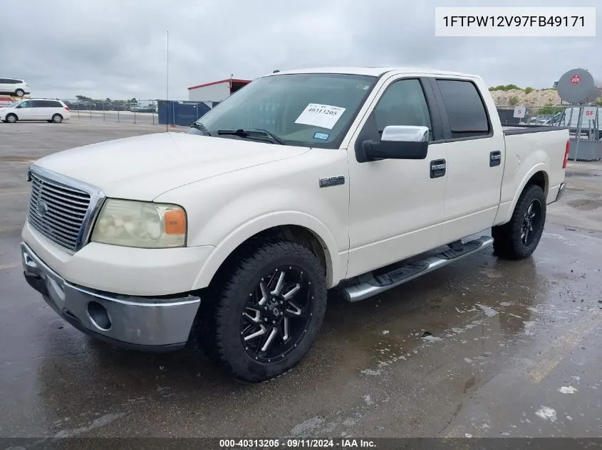 2007 Ford F150 Supercrew VIN: 1FTPW12V97FB49171 Lot: 40313205