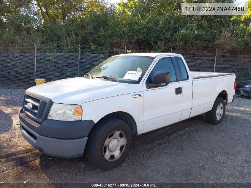 2007 Ford F-150 Stx/Xl/Xlt VIN: 1FTRF122X7NA47480 Lot: 40316277