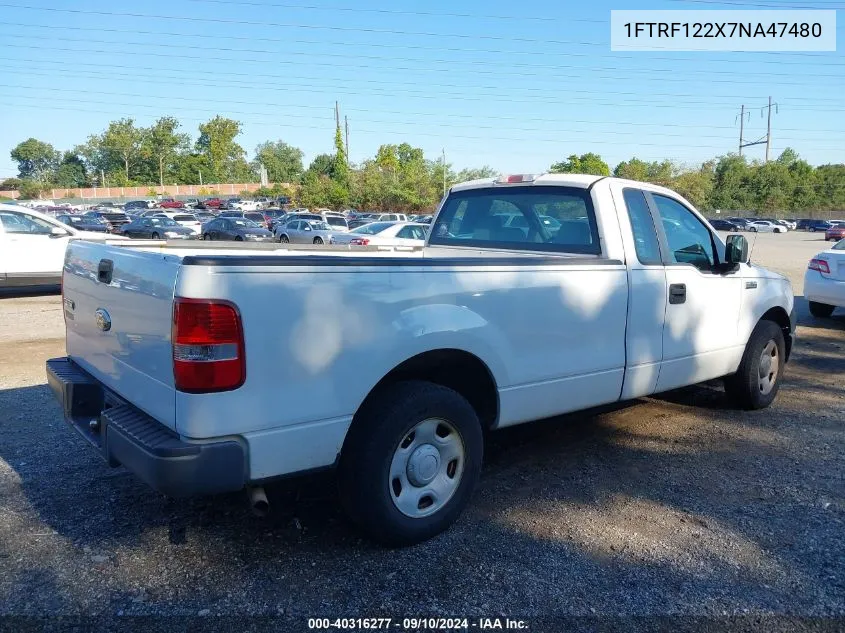 2007 Ford F-150 Stx/Xl/Xlt VIN: 1FTRF122X7NA47480 Lot: 40316277