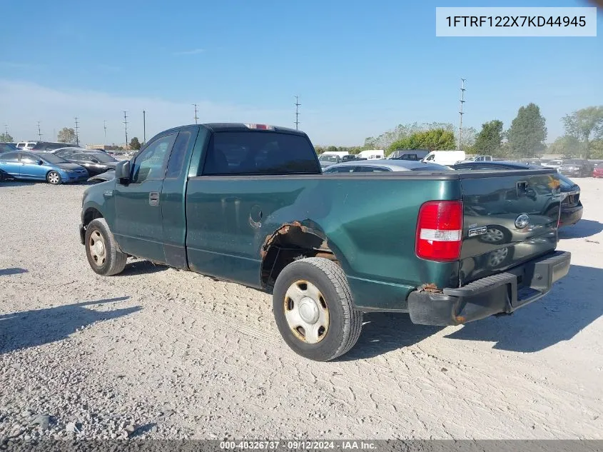 2007 Ford F-150 Stx/Xl/Xlt VIN: 1FTRF122X7KD44945 Lot: 40326737