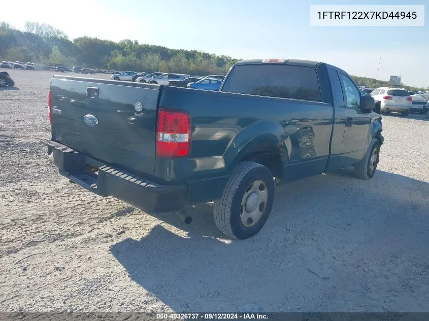 2007 Ford F-150 Stx/Xl/Xlt VIN: 1FTRF122X7KD44945 Lot: 40326737