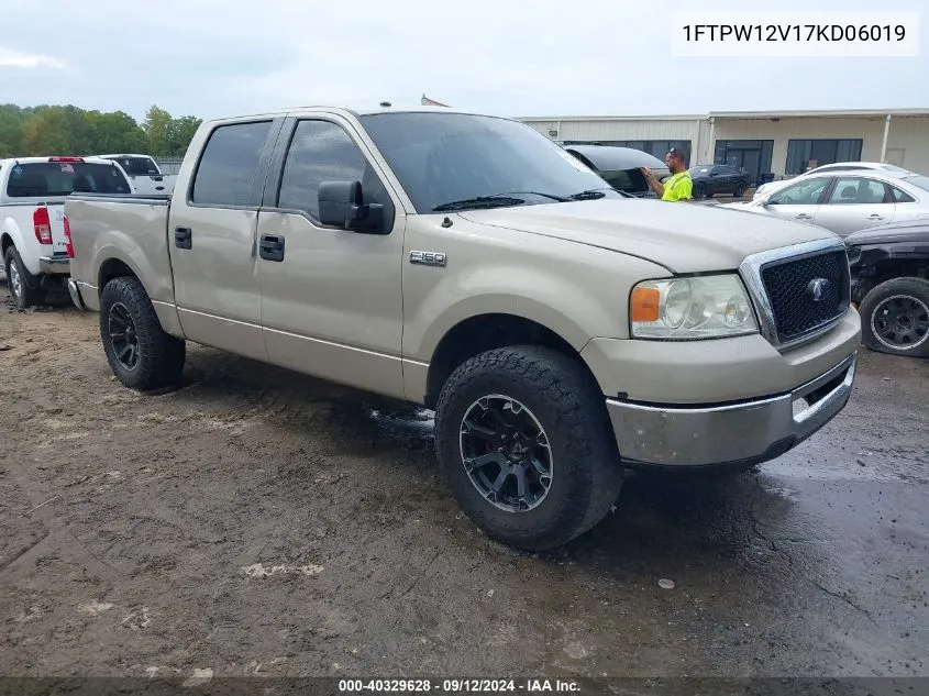 2007 Ford F-150 Lariat/Xlt VIN: 1FTPW12V17KD06019 Lot: 40329628