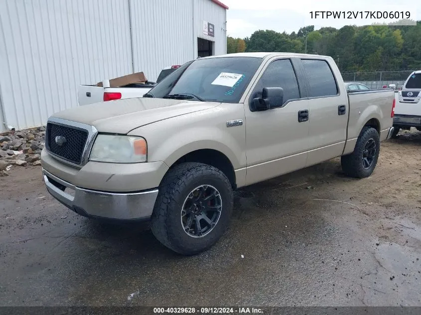 2007 Ford F-150 Lariat/Xlt VIN: 1FTPW12V17KD06019 Lot: 40329628