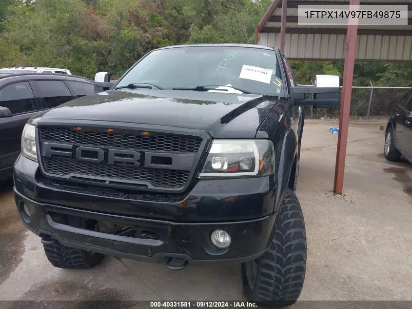 2007 Ford F-150 Fx4/Lariat/Xl/Xlt VIN: 1FTPX14V97FB49875 Lot: 40331581