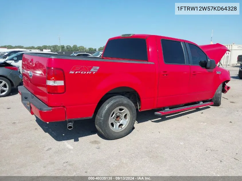 2007 Ford F-150 Xlt VIN: 1FTRW12W57KD64328 Lot: 40335135