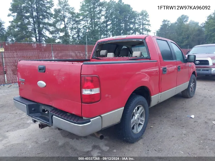 1FTRW12W97KA96092 2007 Ford F-150 Xlt