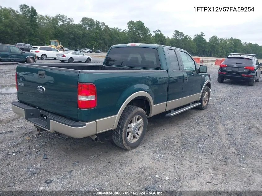 2007 Ford F150 VIN: 1FTPX12V57FA59254 Lot: 40343865