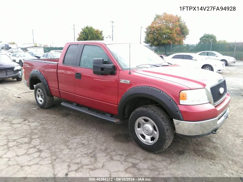 1FTPX14V27FA94928 2007 Ford F-150 Fx4/Lariat/Xl/Xlt