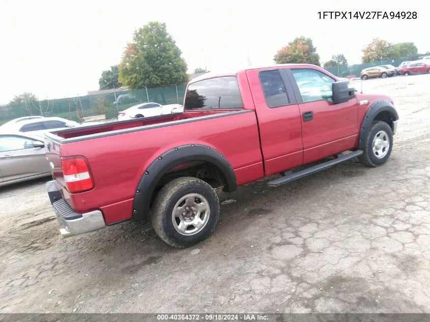 1FTPX14V27FA94928 2007 Ford F-150 Fx4/Lariat/Xl/Xlt