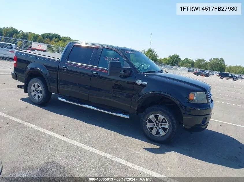 1FTRW14517FB27980 2007 Ford F-150 Lariat