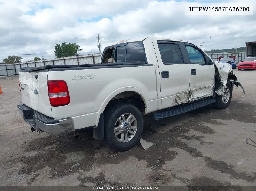 1FTPW14587FA36700 2007 Ford F-150 Fx4/Lariat/Xlt