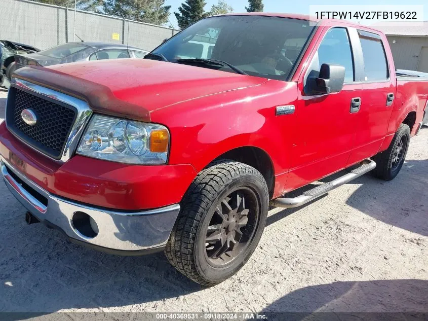 2007 Ford F150 Supercrew VIN: 1FTPW14V27FB19622 Lot: 40369531