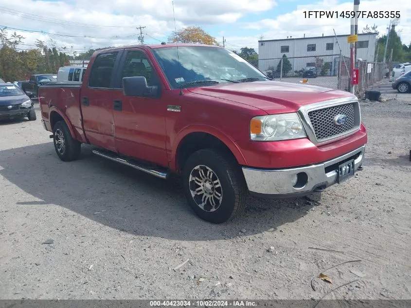 2007 Ford F-150 Fx4/Lariat/Xlt VIN: 1FTPW14597FA85355 Lot: 40423034