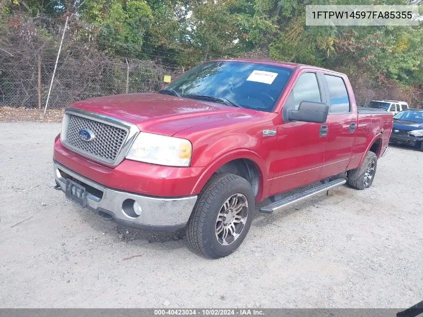 2007 Ford F-150 Fx4/Lariat/Xlt VIN: 1FTPW14597FA85355 Lot: 40423034