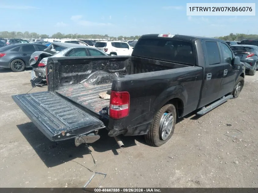 2007 Ford F-150 Xlt VIN: 1FTRW12W07KB66076 Lot: 40447555