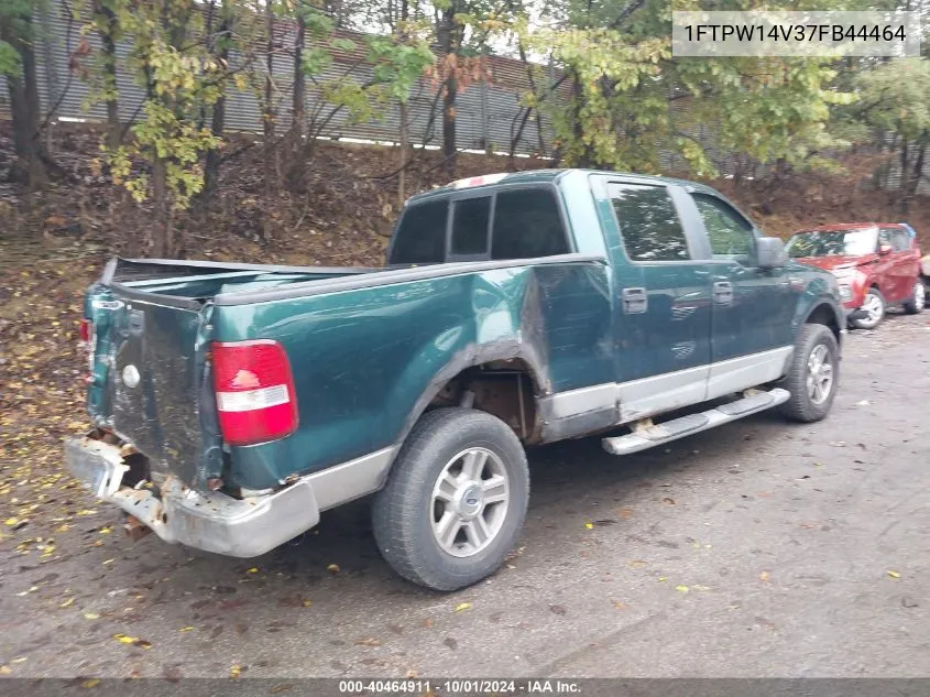 2007 Ford F150 Supercrew VIN: 1FTPW14V37FB44464 Lot: 40464911