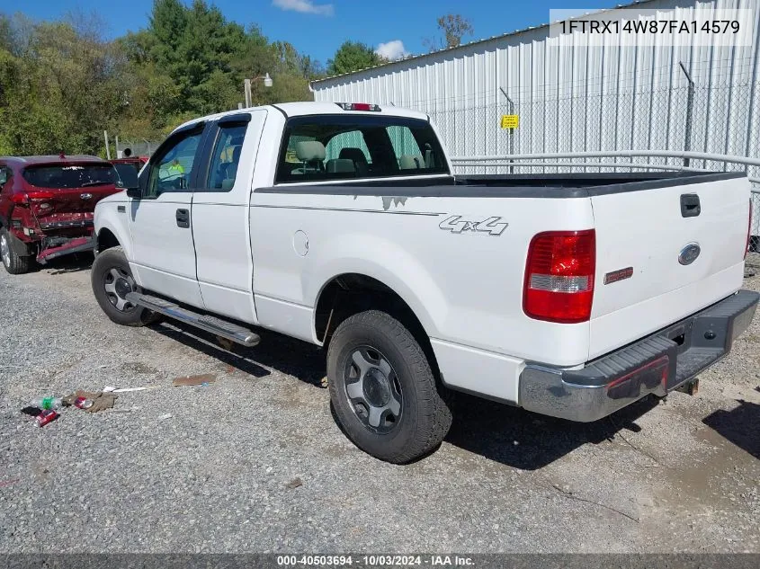 2007 Ford F-150 Fx4/Stx/Xl/Xlt VIN: 1FTRX14W87FA14579 Lot: 40503694