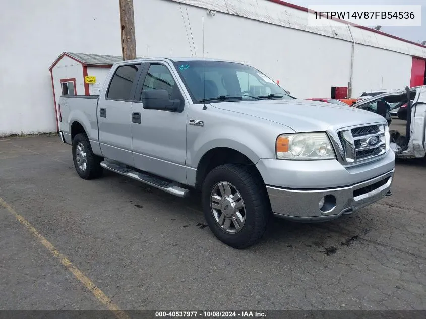 2007 Ford F-150 Fx4/Lariat/Xlt VIN: 1FTPW14V87FB54536 Lot: 40537977