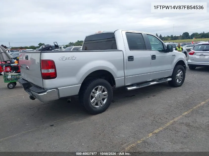 2007 Ford F-150 Fx4/Lariat/Xlt VIN: 1FTPW14V87FB54536 Lot: 40537977