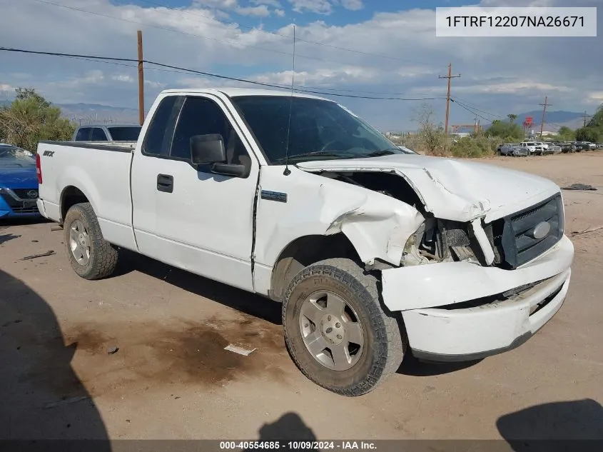 2007 Ford F-150 Stx/Xl/Xlt VIN: 1FTRF12207NA26671 Lot: 40554685