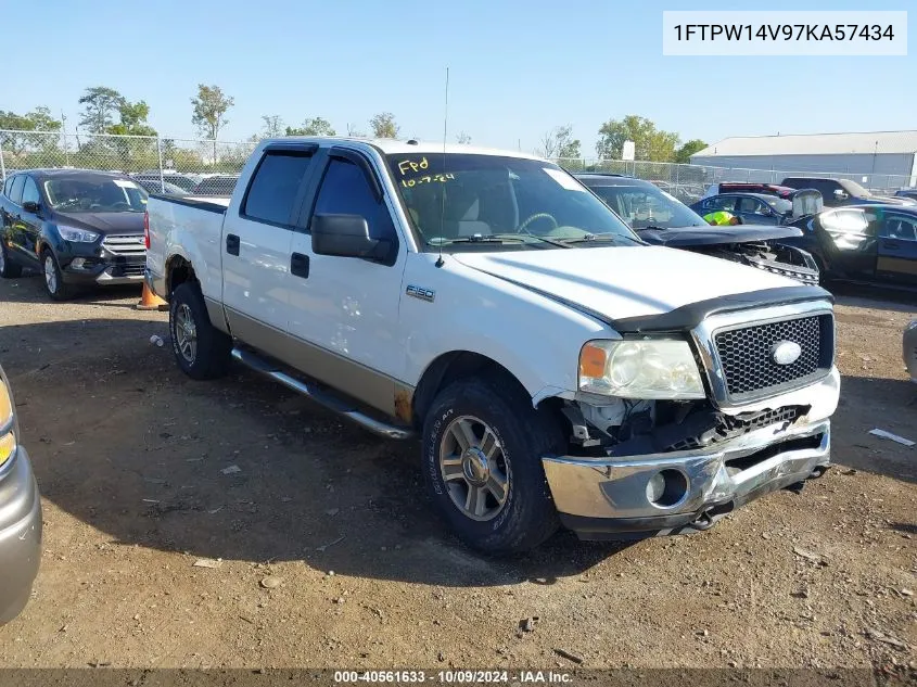 2007 Ford F-150 Fx4/Lariat/Xlt VIN: 1FTPW14V97KA57434 Lot: 40561633