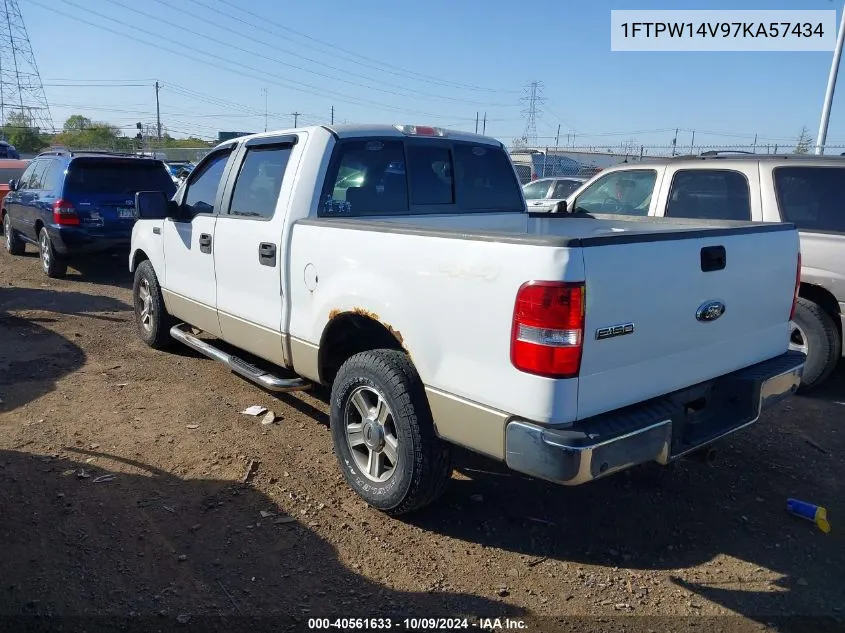 2007 Ford F-150 Fx4/Lariat/Xlt VIN: 1FTPW14V97KA57434 Lot: 40561633