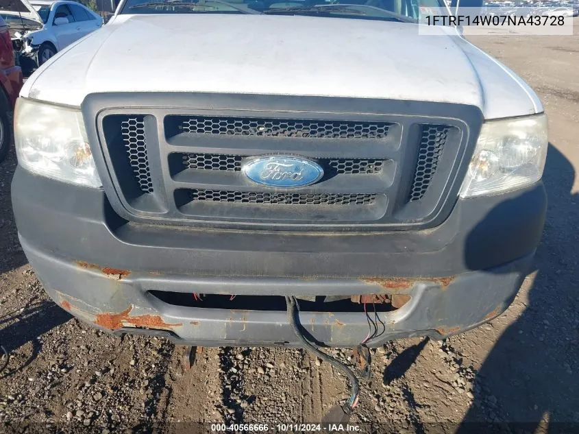 2007 Ford F-150 Stx/Xl/Xlt VIN: 1FTRF14W07NA43728 Lot: 40566666