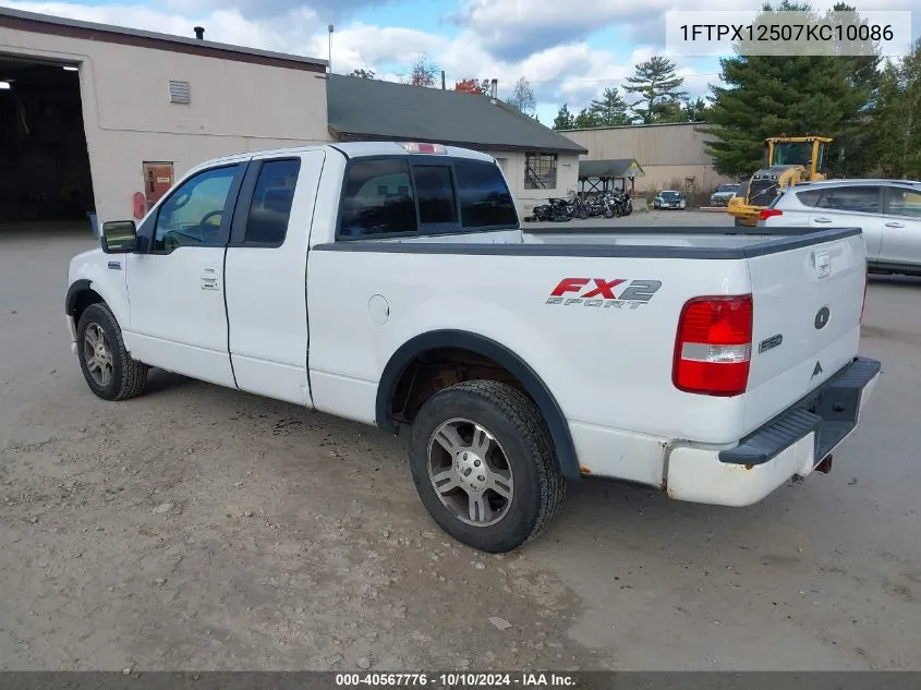 2007 Ford F-150 Lariat/Stx/Xl/Xlt VIN: 1FTPX12507KC10086 Lot: 40567776