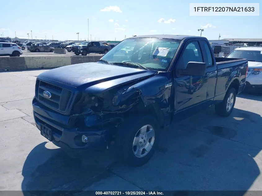 2007 Ford F-150 Stx/Xl/Xlt VIN: 1FTRF12207NA21633 Lot: 40702721