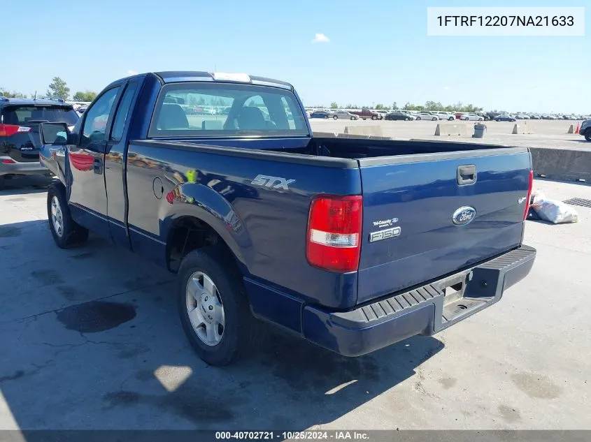 2007 Ford F-150 Stx/Xl/Xlt VIN: 1FTRF12207NA21633 Lot: 40702721