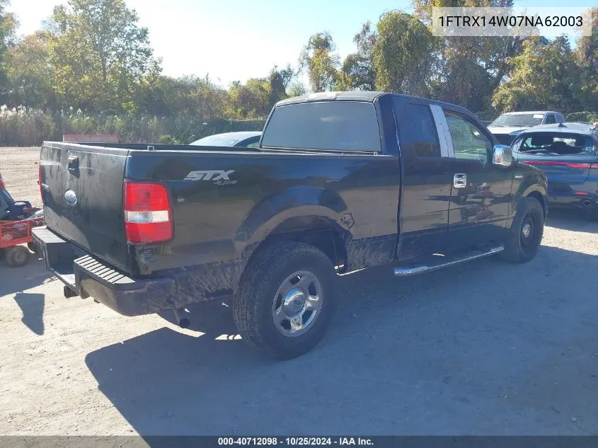 2007 Ford F-150 Fx4/Stx/Xl/Xlt VIN: 1FTRX14W07NA62003 Lot: 40712098