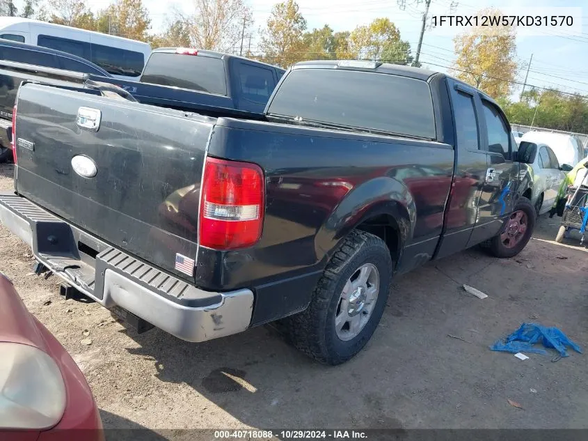 2007 Ford F-150 Stx/Xl/Xlt VIN: 1FTRX12W57KD31570 Lot: 40718088