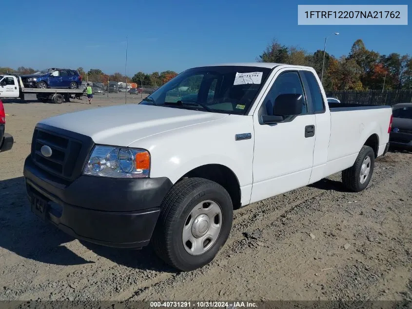 2007 Ford F-150 Stx/Xl/Xlt VIN: 1FTRF12207NA21762 Lot: 40731291