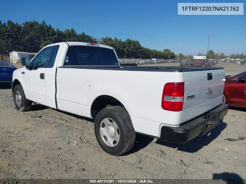 2007 Ford F-150 Stx/Xl/Xlt VIN: 1FTRF12207NA21762 Lot: 40731291