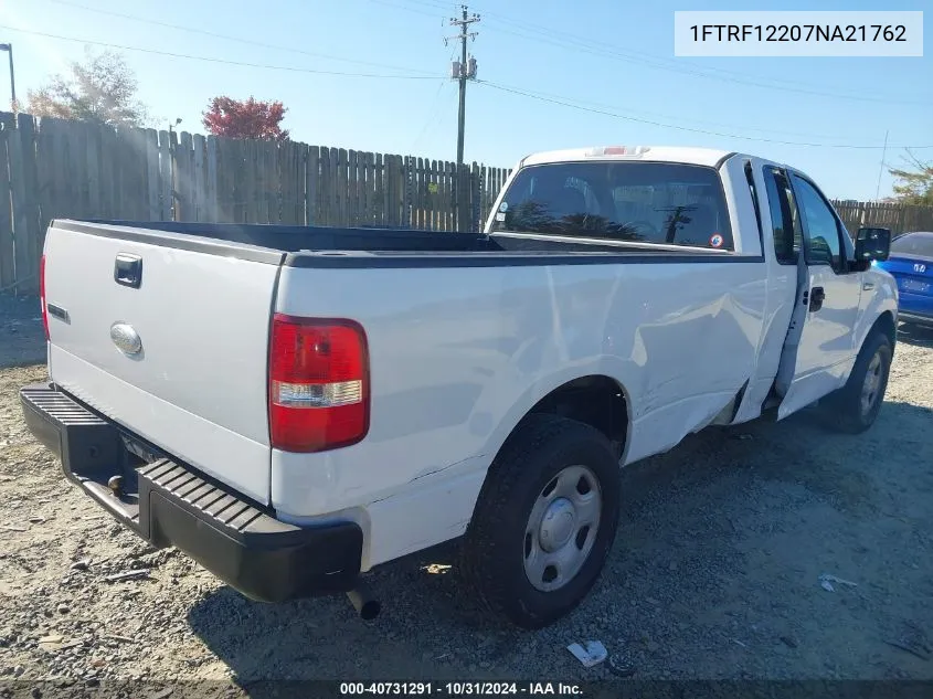 2007 Ford F-150 Stx/Xl/Xlt VIN: 1FTRF12207NA21762 Lot: 40731291