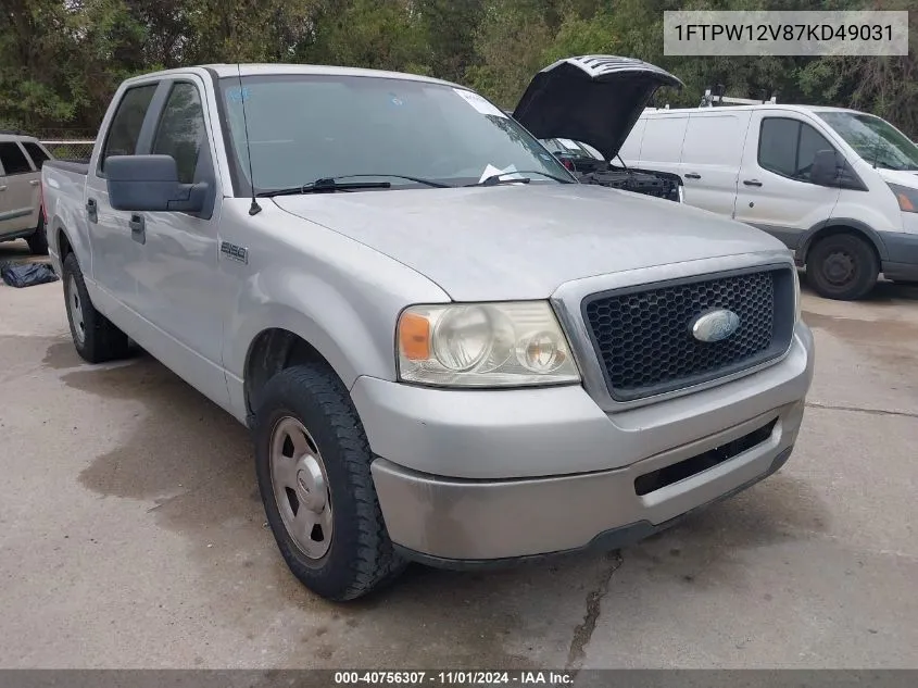 2007 Ford F-150 Lariat/Xlt VIN: 1FTPW12V87KD49031 Lot: 40756307